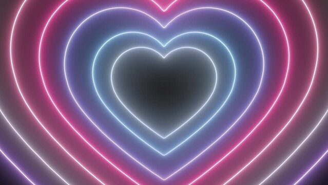 Happy Pride Month! Pride Month Bigender Flag Colorful Hearts Abstract Background Loop. Bigender Flag Colors. Heart Tunnel Abstract Background Wallpaper