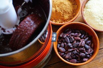 Bean to bar milk chocolate making at home with chocolate refiner