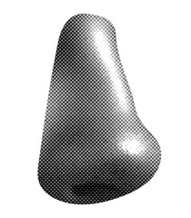 human nose isolated in retro halftone collage element for mixed media design vintage dotted pop art style grunge punk crazy