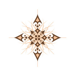 Vector illustration of abstract compass rose isolated on white