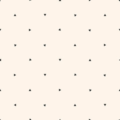Materiał do szycia Vector geometric texture with small triangles, tiny shapes, dots. Abstract minimalist seamless pattern. Minimal monochrome background. Repeat geo design for decor, textile, fabric, wallpaper, cloth