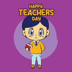 vector happy teacher's day poster template