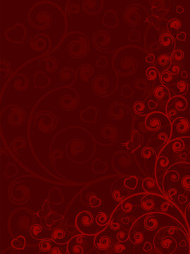 Abstract background with a hearts and florals.