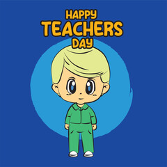 vector happy teacher's day poster template