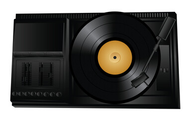 Isolated icon of a turntable. Vector illustration.