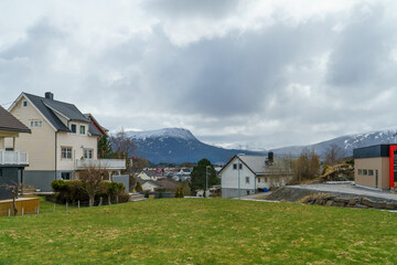 View of Norwegian city in Norway