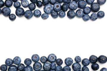 Ripe fresh blueberry on white background