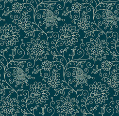 Obraz premium Seamless background from a floral ornament, Fashionable modern wallpaper or textile
