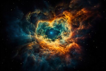 beautiful interstellar space nebula glows in the sky created with Generative AI technology