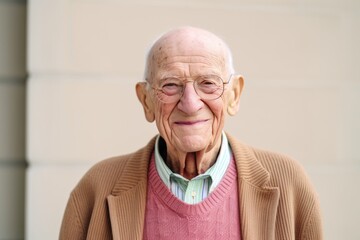 Portrait of a senior man with eyeglasses smiling at the camera