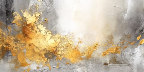 Abstract gold painted watercolor background - obrazy, fototapety, plakaty