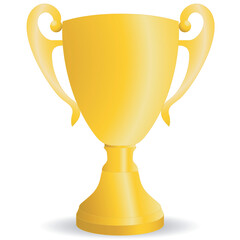golden trophy cup - vector illustration