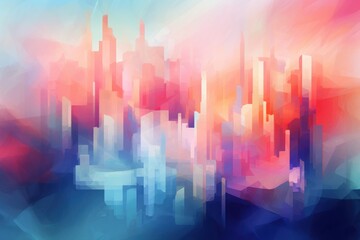 Abstract building in city pastel tone vibe. Business background concept.