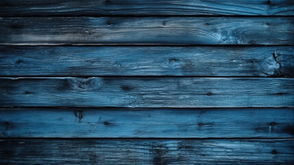Obraz premium Blue wooden planks background. Backdrops of wooden planks. Created with Generative AI technology.