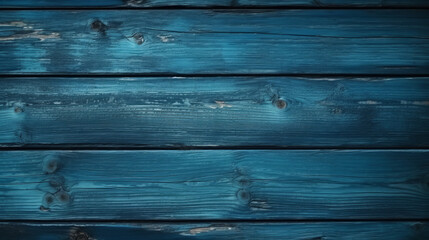 Obraz premium Blue wooden planks background. Backdrops of wooden planks. Created with Generative AI technology.