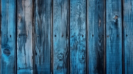 Blue wooden planks background. Backdrops of wooden planks. Created with Generative AI technology.