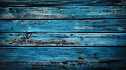 Obraz premium Blue wooden planks background. Backdrops of wooden planks. Created with Generative AI technology.