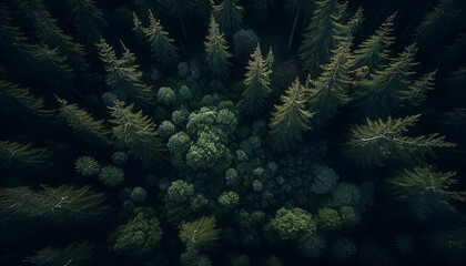 Aerial view of a forest. Generative AI