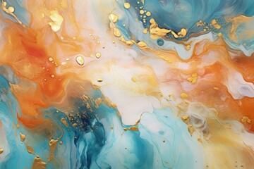 Fototapeta premium Natural luxury abstract fluid art painting in alcohol ink technique.