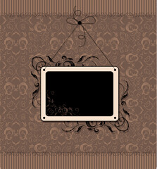 Vintage frame with seamless wallpaper