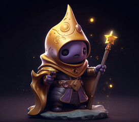 Magical Cute Character with a Wand