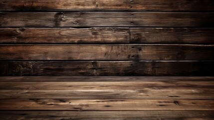 Fototapeta premium Brown wooden planks background. Backdrops of wooden planks. Created with Generative AI technology.