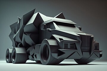 illustration of a large truck created with Generative AI technology