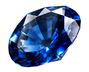 Sapphire gemstone on transparent background. Generative AI.