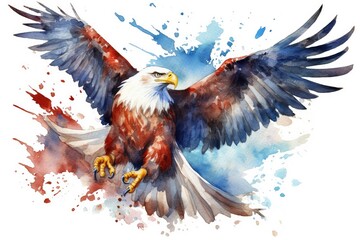Obraz premium american eagle with red wings
