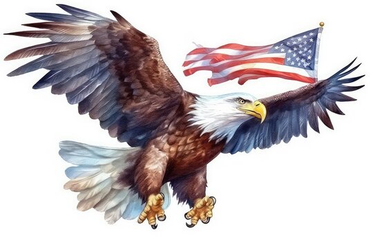 american eagle with flag