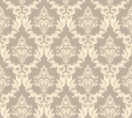 Fototapeta premium Damask seamless vector background. For easy making seamless pattern just drag all group into swatches bar, and use it for filling any contours.