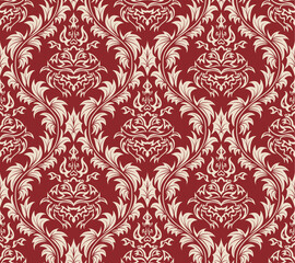 Damask seamless vector background.  For easy making seamless pattern just drag all group into swatches bar, and use it for filling any contours.