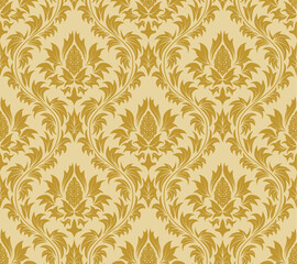 Fototapeta premium Damask seamless vector background. For easy making seamless pattern just drag all group into swatches bar, and use it for filling any contours.