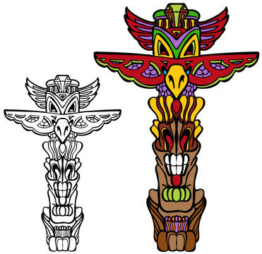 An image of a totem pole.