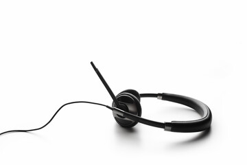 Obraz premium office call center headset, isolated on white