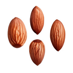 almonds isolated on transparent background cutout