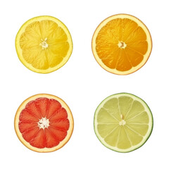 Obraz premium set of citrus fruits isolated on transparent background cutout
