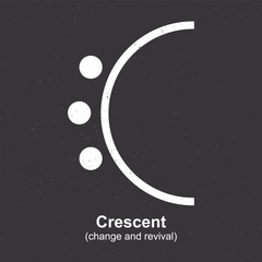 Crescent (change and revival) - Berber Symbol, Amazigh Symbol, North African Amazigh Berber Symbols Meaning, Vector