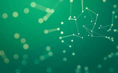 Abstract background. Molecules technology with polygonal shapes, connecting dots and lines. Connection structure. Big data visualization.