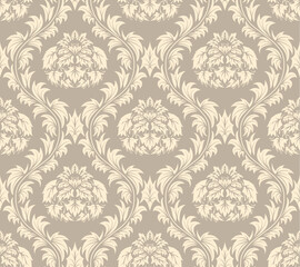 Damask seamless vector background.  For easy making seamless pattern just drag all group into swatches bar, and use it for filling any contours.