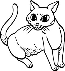 cute cartoon cat drawing.
