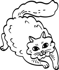 cute cartoon cat drawing.