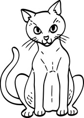 cute cartoon cat drawing.