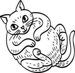 cute cartoon cat drawing.