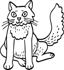 cute cartoon cat drawing.