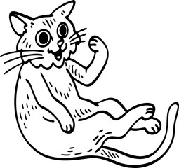 cute cartoon cat drawing.