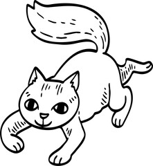 cute cartoon cat drawing.