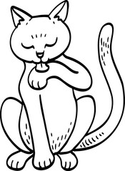 cute cartoon cat drawing.