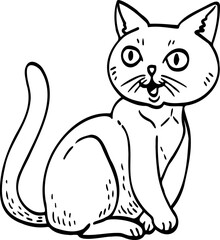 cute cartoon cat drawing.