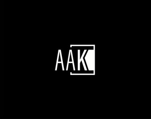 Fototapeta premium AAK Logo and Graphics Design, Modern and Sleek Vector Art and Icons isolated on black background